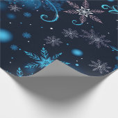 Blue Dove en Snowflakes kerstpakket Cadeaupapier (Hoek)