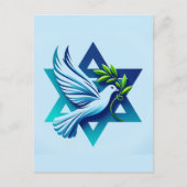 Blue Dove en Star of David Peace Briefkaart (Voorkant)