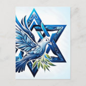 Blue Dove en Star of David Peace Briefkaart (Voorkant)