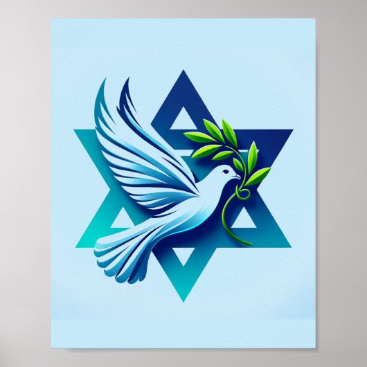 Blue Dove en Star of David Peace Poster (Voorkant)