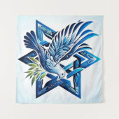 Blue Dove en Star of David Peace Wandkleed (Voorkant (horizontaal))