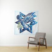Blue Dove en Star of David Peace Wandkleed (In Situ (horizontaal))