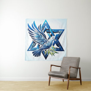 Blue Dove en Star of David Peace Wandkleed