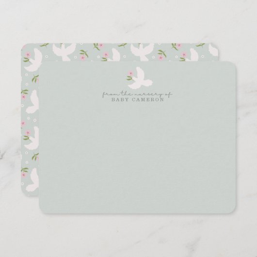 Blue Dove Nursery Note Card Kaart (Voorkant / Achterkant)