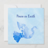 Blue Dove of Peace Kerstmis Kaart (Voorkant)