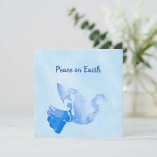 Blue Dove of Peace Kerstmis Kaart