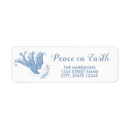 Blue Dove Peace on Earth Retouradres Etiket