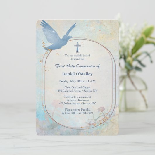 Blue Dove Religious Kaart (Staand voorkant)