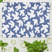 Blue Dove Star van David Chanoeka Keukenhanddoek (Gevouwen)