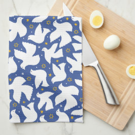 Blue Dove Star van David Chanoeka Keukenhanddoek