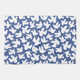 Blue Dove Star van David Chanoeka Keukenhanddoek