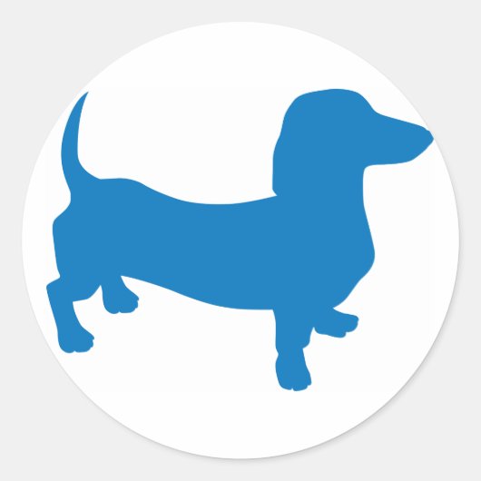 Blue Doxie, Dachshund Ronde Sticker (Voorkant)