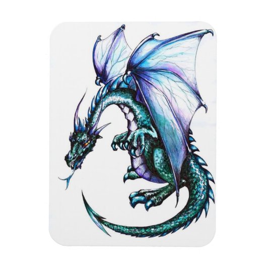 Blue Dragon 3"x4" Photo Magnet Magneet (Verticaal)