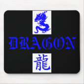 Blue Dragon Asain Letter Mousepad Muismat (Voorkant)