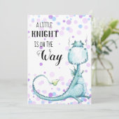 ** Blue Dragon Baby Boy Stippen Douche Uitnodiging (Staand voorkant)