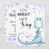 ** Blue Dragon Baby Boy Stippen Douche Uitnodiging (Voorkant / Achterkant)