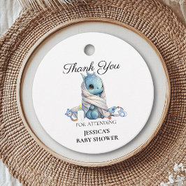 Blue Dragon Baby shower Dank u Bedankjes Labels