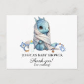 Blue Dragon Baby shower Dank u Briefkaart (Voorkant)