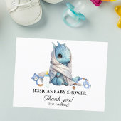 Blue Dragon Baby shower Dank u Briefkaart