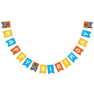 Blue Dragon Birthday Bunting Flag Vlaggetjes