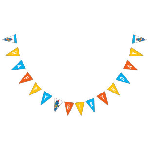 Blue Dragon Birthday Bunting Flag Vlaggetjes