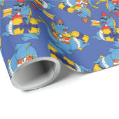 Blue Dragon Birthday Wrapping Paper Cadeaupapier (Rol Hoek)