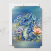 Blue Dragon Boy Baby shower Kaart (Achterkant)
