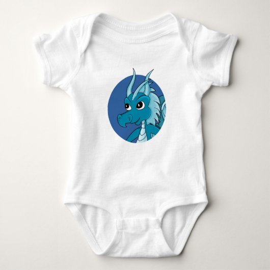 Blue dragon cartoon baby bodysuit (Voorkant)