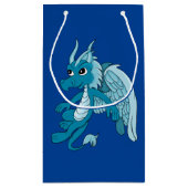 Blue Dragon Cartoon Klein Cadeauzakje (Achterkant)