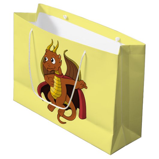 Blue Dragon Cartoon Large Gift Bag Groot Cadeauzakje (Voorkant Gekanteld)