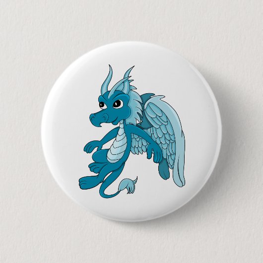 Blue Dragon Cartoon Ronde Button 5,7 Cm (Voorkant)