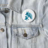 Blue Dragon Cartoon Ronde Button 5,7 Cm (In situ)