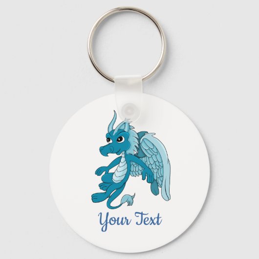 Blue Dragon Cartoon Sleutelhanger (Voorkant)