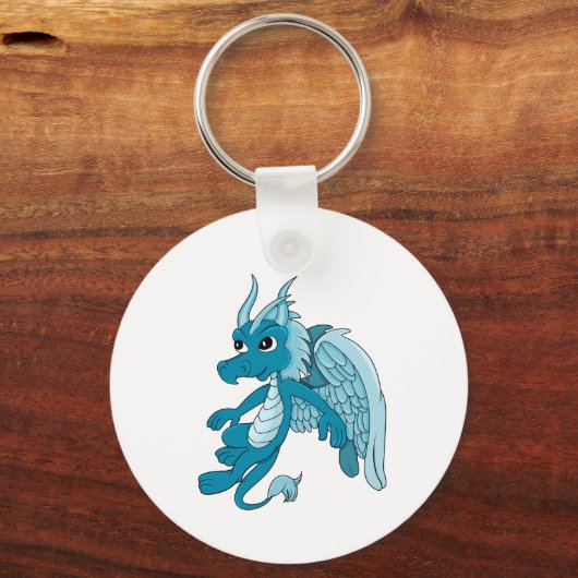 Blue Dragon Cartoon Sleutelhanger (Voorkant)