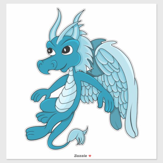 Blue Dragon Cartoon Sticker (Vel)