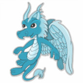 Blue Dragon Cartoon Sticker (Voorkant)