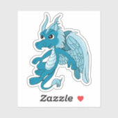 Blue Dragon Cartoon Sticker (Vel)