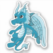 Blue Dragon Cartoon Sticker (Voorkant)