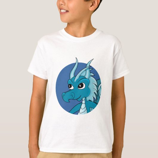 Blue dragon cartoon T-Shirt (Voorkant)