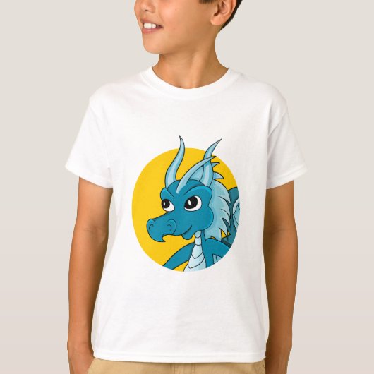 Blue dragon cartoon T-Shirt (Voorkant)