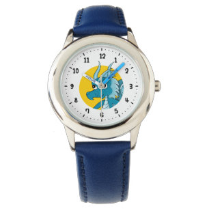 Blue dragon cartoon watch horloge