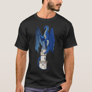 Blue Dragon Design op een zwart T-shirt