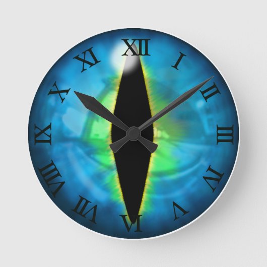 Blue Dragon Eye Ronde Klok (Voorkant)