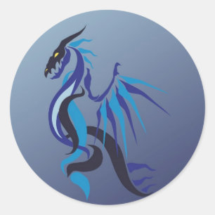 Blue Dragon Flame Ronde Sticker