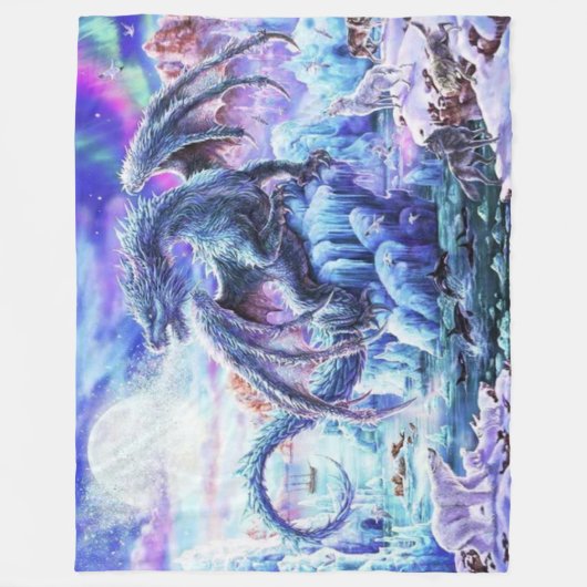 BLUE DRAGON FLEECE DEKEN (Voorkant)