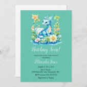 Blue Dragon Floral Hatching Soon Baby shower Kaart (Voorkant / Achterkant)