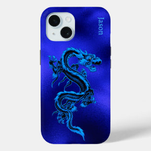 Blue Dragon gepersonaliseerd iPhone 15 Case