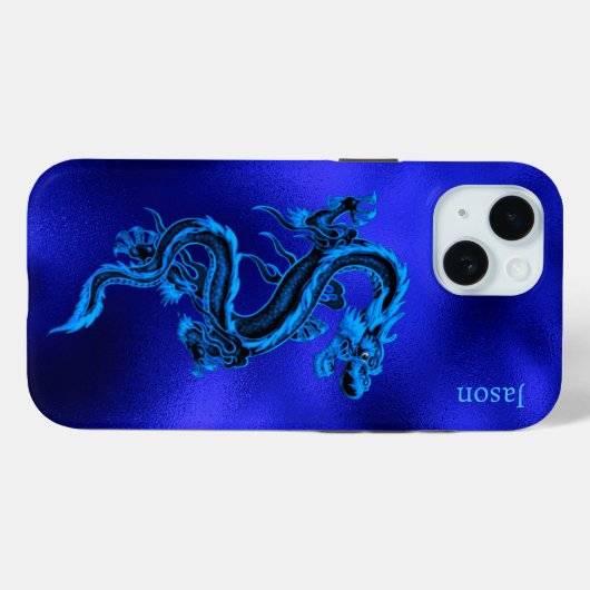 Blue Dragon gepersonaliseerd Case-Mate iPhone Case (Achterkant (horizontaal))