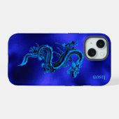 Blue Dragon gepersonaliseerd iPhone 15 Case (Achterkant horizontaal)