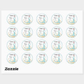 *~* Blue Dragon Glitter Baby Girl Shower Bedankt Ronde Sticker (Vel)